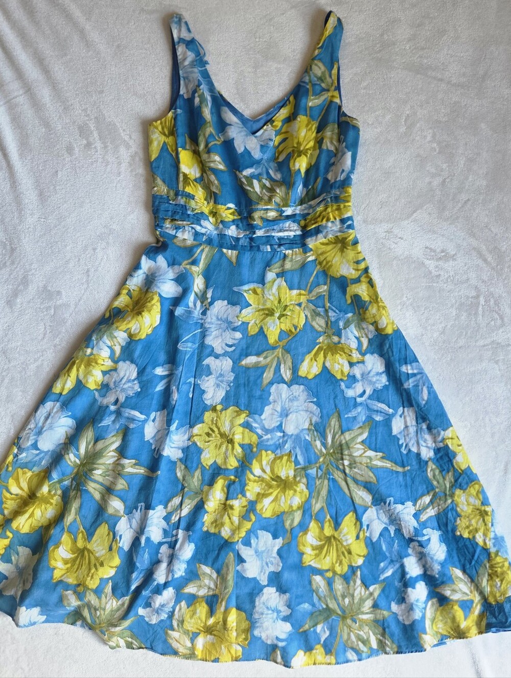 Cynthia Howie Blue Floral Cotton Cottagecore Feminine Dress